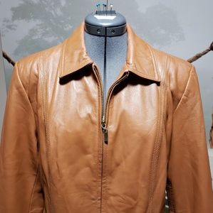 British Tan Lambskin Leather Jacket